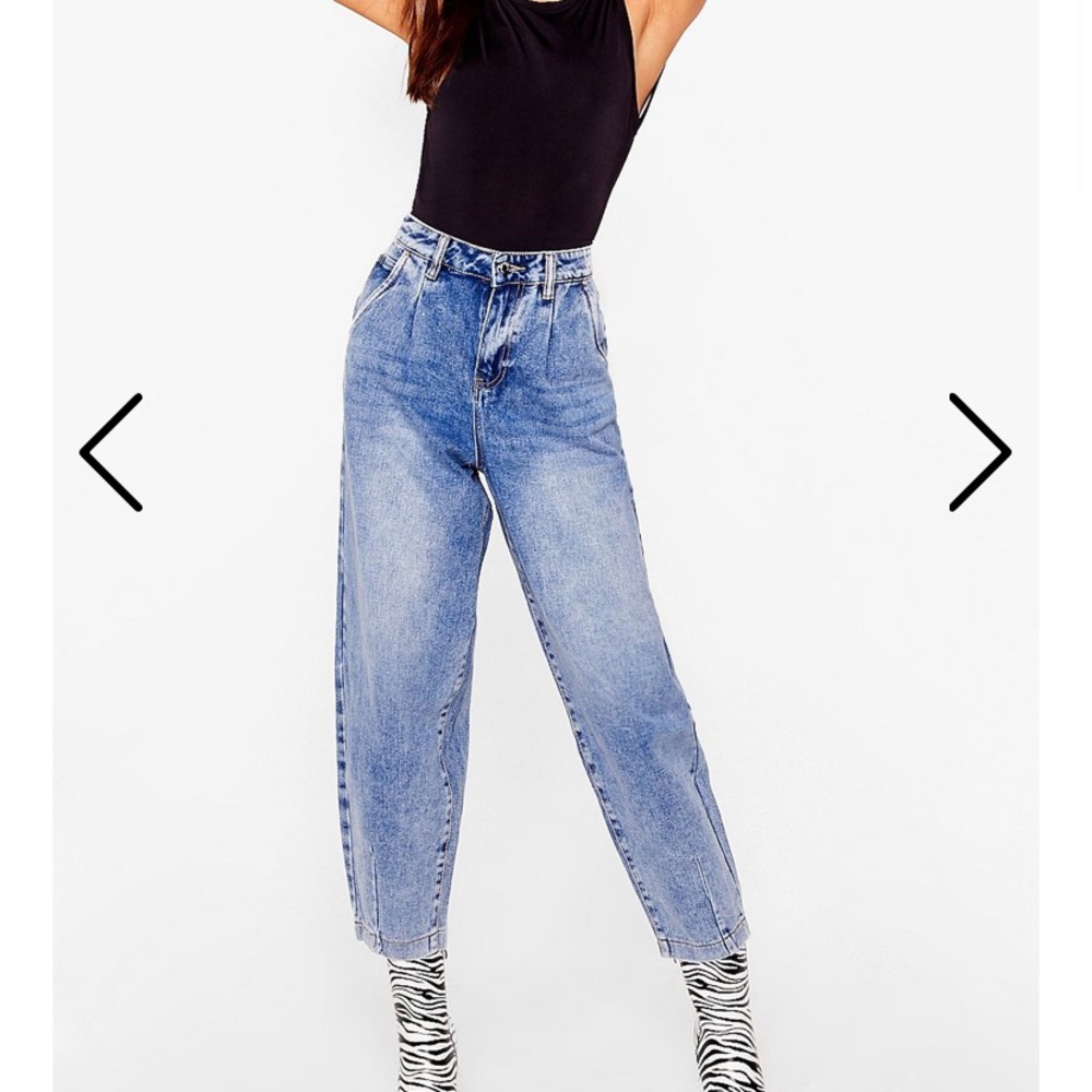 Nasty Gal Wash The Plan High Waisted Tapered Jeans
